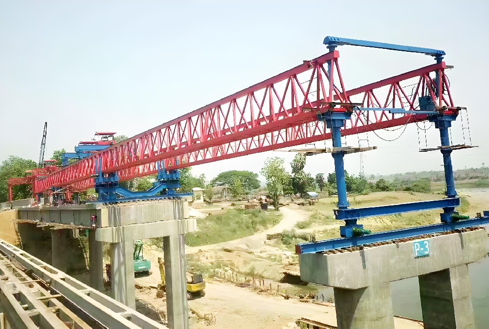 Truss model double girder beam launcher for high-way bridge